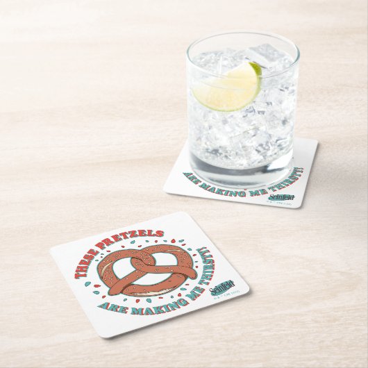 シーフェルド |プレッツェルが喉の渇きを癒してくれる スクエアペーパーコースター (インサイチュ)