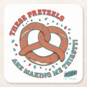 シーフェルド |プレッツェルが喉の渇きを癒してくれる スクエアペーパーコースター (正面)