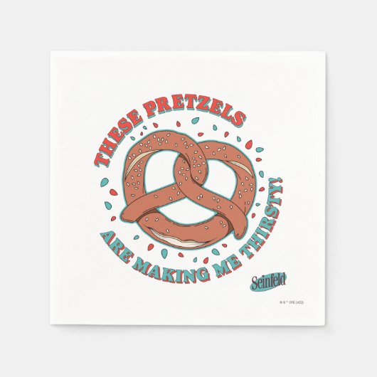 シーフェルド |プレッツェルが喉の渇きを癒してくれる スタンダードカクテルナプキン (正面)