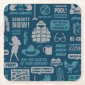 シーフェルド |ミームパターン スクエアペーパーコースター (正面)