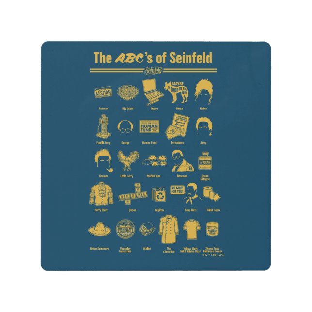 シーフェルド | ABCのSeinfeldインフォグラフィック メタルプリント (正面)