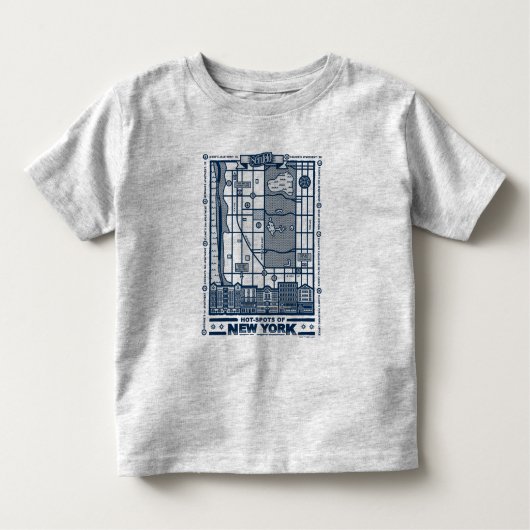 シーフェルド | Hot Spots of New York Map トドラーTシャツ (正面)