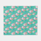 シーフェルド | No Soup For You Pattern フリースブランケット (正面(横))