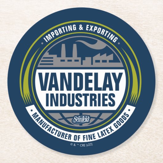 シーフェルド | Vandelay Industriesロゴ ラウンドペーパーコースター (正面)