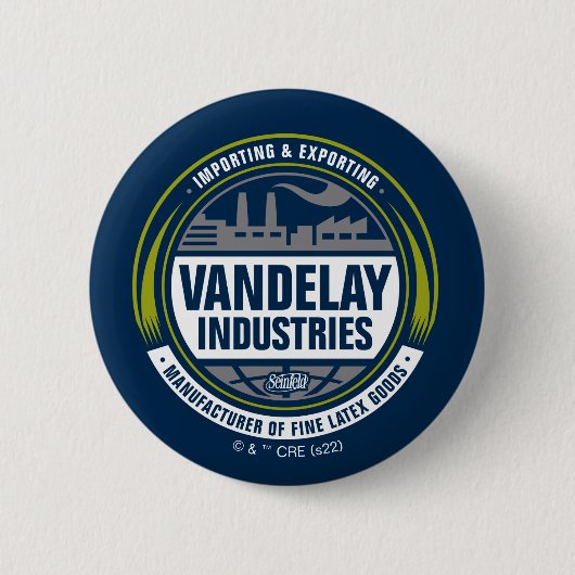 シーフェルド | Vandelay Industriesロゴ 缶バッジ (正面)