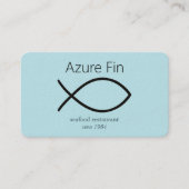 シーフエレガントィードレストラン | 魚のロゴとQRコード 名刺 (正面)