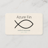 シーフエレガントィードレストラン | 魚のロゴとQRコード 名刺 (正面)