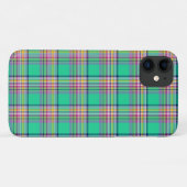 シーフォムグリーンとピンクのガーリー格子模様 Case-Mate iPhoneケース (裏面(横))