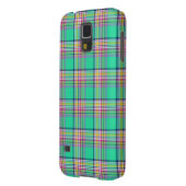 シーフォムグリーンとピンクのガーリー格子模様 Case-Mate iPhoneケース (裏面左)