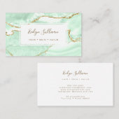 シーフォムグリーンと金ゴールド瑪瑙の名刺 名刺 (正面/裏面)