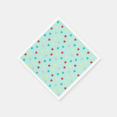 シーフォムグリーンの小さなハート スタンダードカクテルナプキン (角)