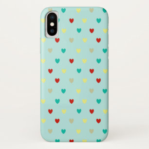 シーフォムグリーンの小さなハート iPhone X ケース