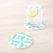 シーフォムグリーン幾何デコキューブパターン コースター (側面)