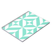 シーフォムグリーン幾何デコキューブパターン ノートブック (左側)