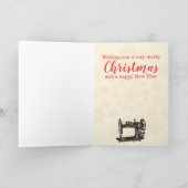 シーフォースヴィンテージ裁縫機クリスマスカード シーズンカード (内部)