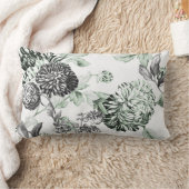 シーフォームグリーンブラック&ホワイトボタナルトイル ランバークッション (ブランケット)