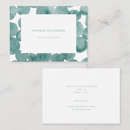 シーフォームターコイズミント抽象芸術ウォーター色 名刺 (正面/裏面)