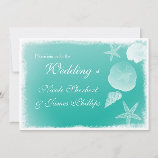シーフォームビーチシーシェル結婚式招待状 招待状 (正面)