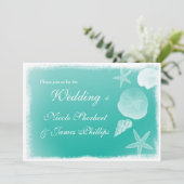 シーフォームビーチシーシェル結婚式招待状 招待状 (スタンド正面)