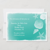 シーフォームビーチシーシェル結婚式招待状 招待状 (裏面)