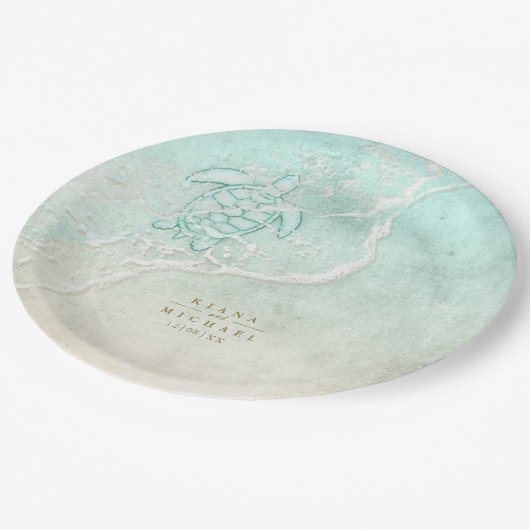 シーフォームビーチ結婚式カメID837 ペーパープレート (アングル)