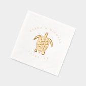 シーフォームビーチ結婚式カメID837 箔ナプキン (左)