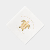 シーフォームビーチ結婚式カメID837 箔ナプキン (右)