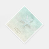 シーフォームビーチ結婚式サンキューV2 ID837 スタンダードランチョンナプキン (角)