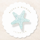 シーフォームビーチ結婚式スターフィッシュID837 ペーパーコースター (正面)