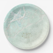 シーフォームビーチ結婚式スターフィッシュID837 ペーパープレート (正面)