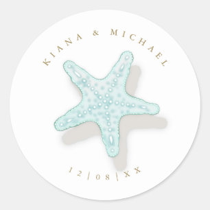 シーフォームビーチ結婚式スターフィッシュID837 ラウンドシール