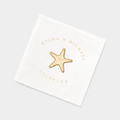 シーフォームビーチ結婚式スターフィッシュID837 箔ナプキン (左)