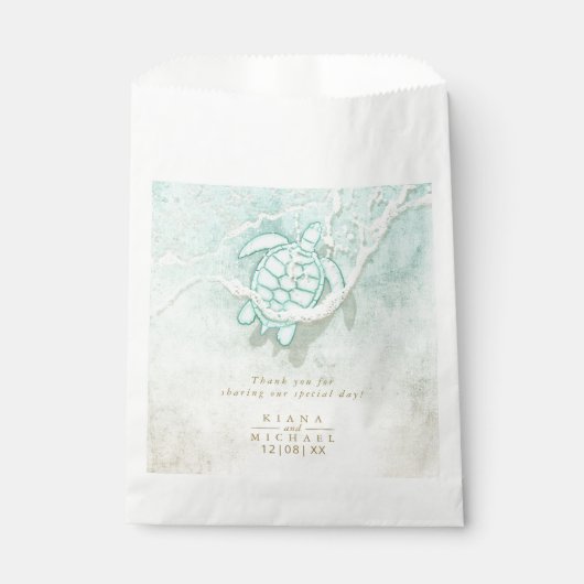 シーフォームビーチ結婚式タートルサンキューID837 フェイバーバッグ (正面)