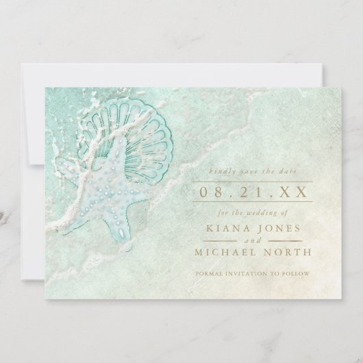 シーフォームビーチ結婚式ID837 セーブザデート (裏面)