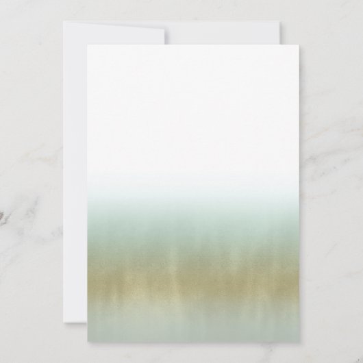 シーフォーム金ゴールドホワイトエレガントビーチスウィート16 招待状 (裏面)