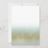 シーフォーム金ゴールドホワイトエレガントビーチ婚約パーティ 招待状 (裏面)