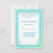 シーフオムアクアアンドホワイトビーチウェディングRSVP 出欠カード (裏面)