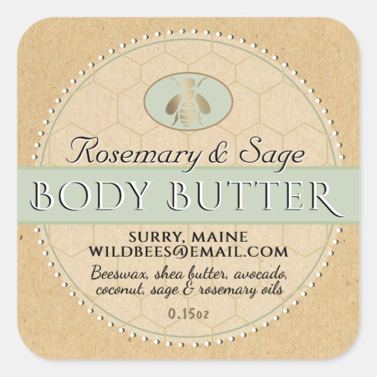 シーフオムオンクラフトビーズワックス体バター スクエアシール (正面)