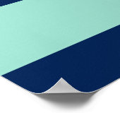 シーフオムグリーンとネイビーストライプズ ポスター (角)