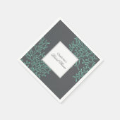 シーフオムグリーンアンドグレーコースタルテーマブライダルシャワー スタンダードカクテルナプキン (角)