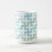 シーフオムグリーンジオメトリック コーヒーマグカップ (中央)
