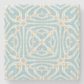 シーフオムグリーンタウペブラウンお尻ボヘミアンバリアート ストーンコースター (正面)