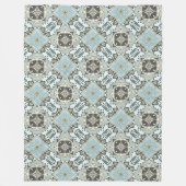 シーフオムグリーンティール(緑がかった色)ターコイズボヘミアントリーアート フリースブランケット (正面)