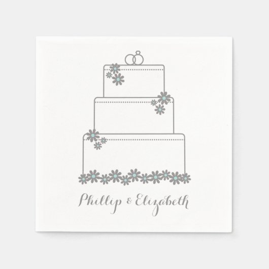 シーフオムグリーン結婚ズケーキナプキン スタンダードカクテルナプキン (正面)