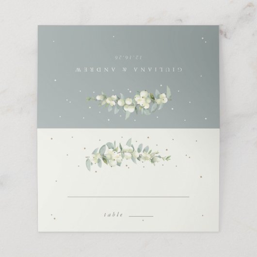 シーフオムグリーン/クリームスノーベリー+ユーカリ結婚トス プレイスカード (外部開封)