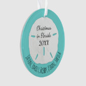 シーフオムサンドドルトロピカルクリスマスホリデー オーナメント (正面)