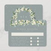 シーフオムスノーベリー結婚+ユーカリ数々のイベント 出欠カード (正面/裏面)