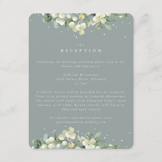 シーフオムスノーベリー+ユーカリウェディングレセプション エンクロージャーカード (正面)