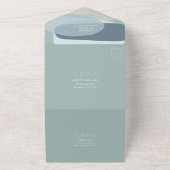 シーフオムセージ緑ミニマリスト結婚ズ オールインワン招待状 (外側)