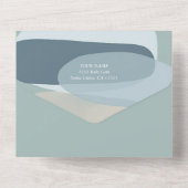 シーフオムセージ緑ミニマリスト結婚ズ オールインワン招待状 (裏面)